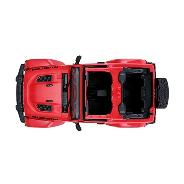 Nuotoliniu būdu valdomas Jeep Wrangler Rubicon visureigis 1:14, raudonas