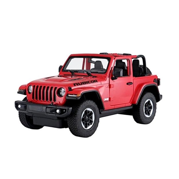 Nuotoliniu būdu valdomas Jeep Wrangler Rubicon visureigis 1:14, raudonas