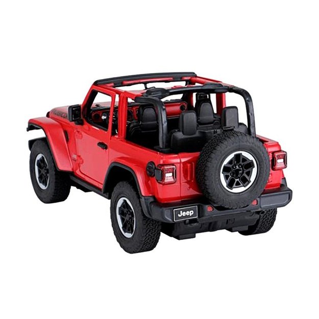 Nuotoliniu būdu valdomas Jeep Wrangler Rubicon visureigis 1:14, raudonas