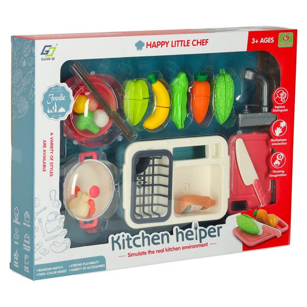 Vaikiška indų plovimo kriauklė su priedais, Little Chef 18