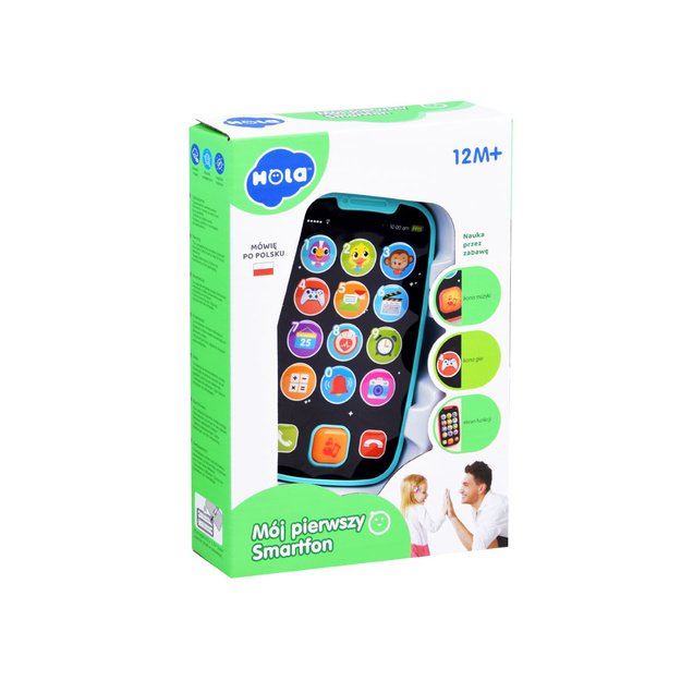 Interaktyvus telefonas vaikams lenkų kalba, mėlynas, Hola