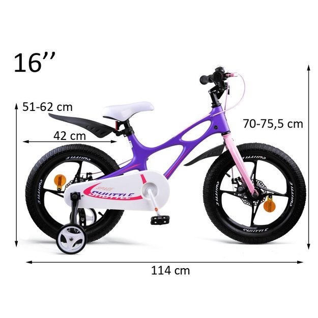 Vaikiškas dviratis RoyalBaby 16 „Space Shuttle“, violetinis