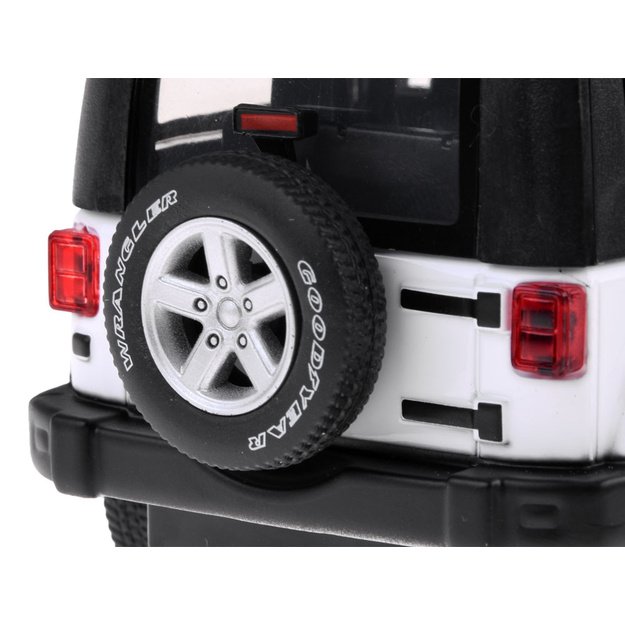 Žaislinis metalinis visureigis Jeep Wrangler 1:32, baltas