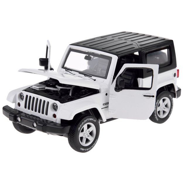 Žaislinis metalinis visureigis Jeep Wrangler 1:32, baltas