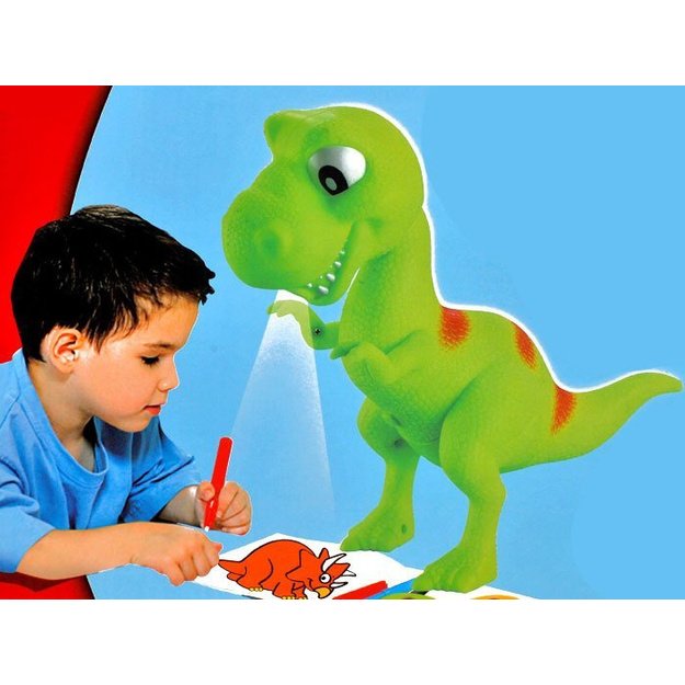 Projektorius dinozauras su rašikliais