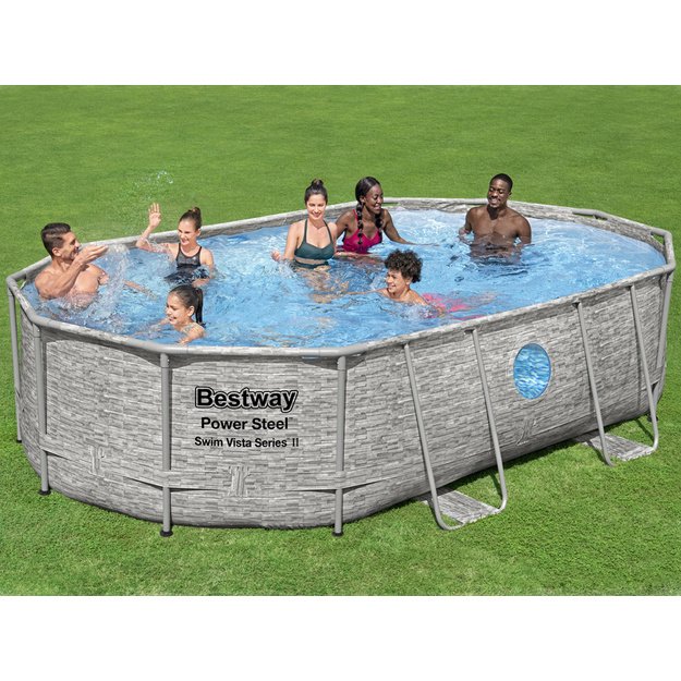 Karkasinis baseinas 488x305x107 11in1 Bestway 56946