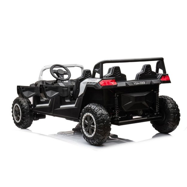 Galingas keturvietis elektromobilis vaikams 4x4 bagis A033 24V, baltas