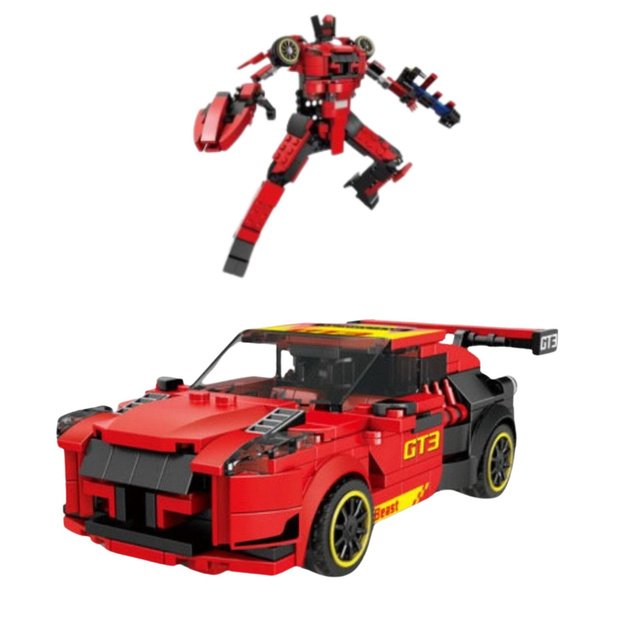 Roboto automobilio GT3 konstruktoriaus rinkinys vaikams 2in1 335 vnt., raudonas 1
