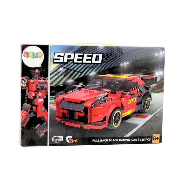 Roboto automobilio GT3 konstruktoriaus rinkinys vaikams 2in1 335 vnt., raudonas 2