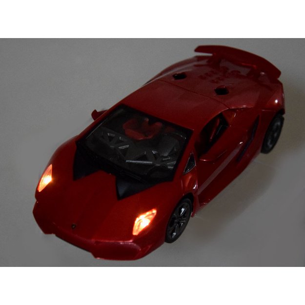 Nuotoliniu būdu valdomas raudonas automobilis Lamborghini