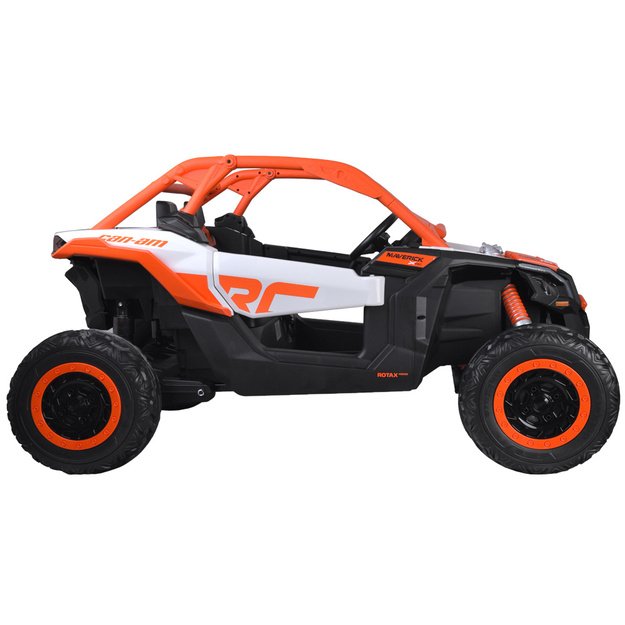 Dvivietis elektromobilis 4x4 bagis Can-am Maverick, 24V, oranžinis
