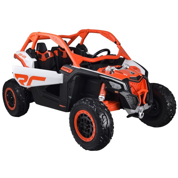 Dvivietis elektromobilis 4x4 bagis Can-am Maverick, 24V, oranžinis