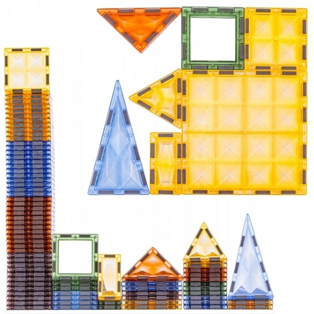 Šviečiančių magnetinių 3D blokų rinkinys „Dinozaurų parkas“ 124 vnt., WOOPIE 4