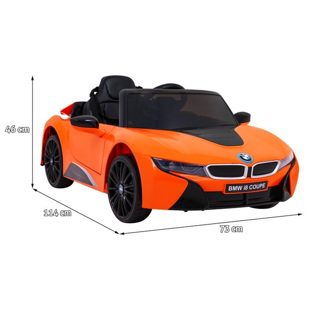 Vienvietis elektromobilis vaikams BMW I8 Lift, oranžinis