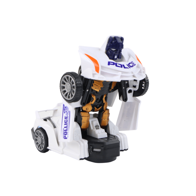 Policijos automobilis transformeris 2in1, baltas