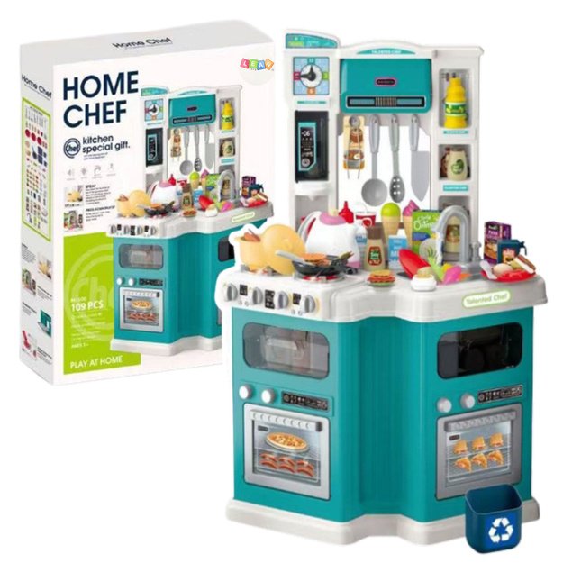 Interaktyvi vaikiška virtuvėlė su priedais „Home Chef“ 109 vnt.