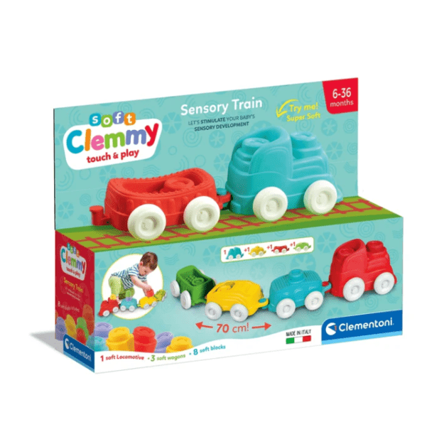 Sensorinis Clemmy traukinys su vagonais 70 cm Clementoni 17961