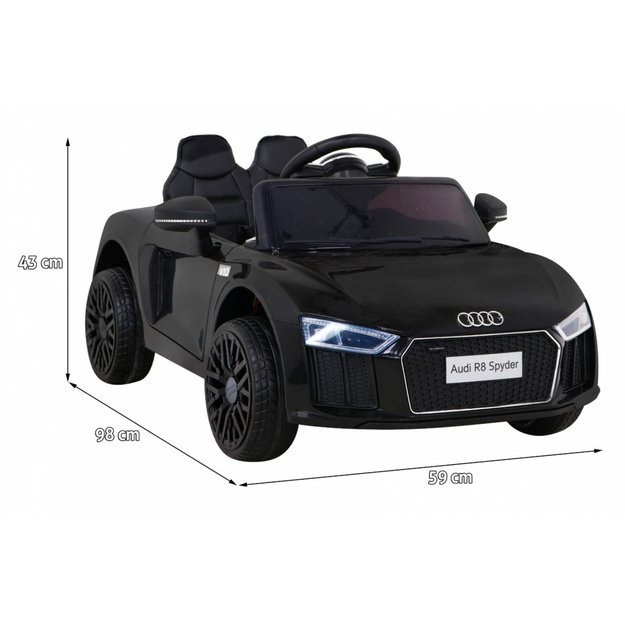 Vienvietis elektromobilis vaikams Audi R8, juodas