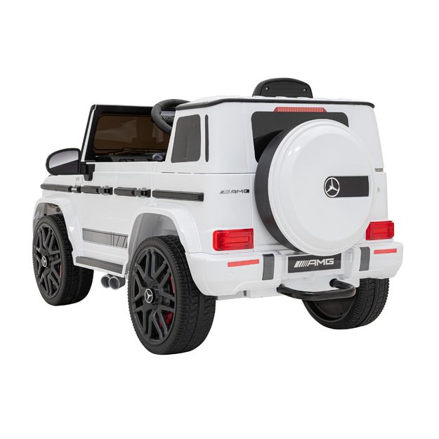 Vienvietis elektrinis džipas vaikams Mercedes AMG G63, baltas
