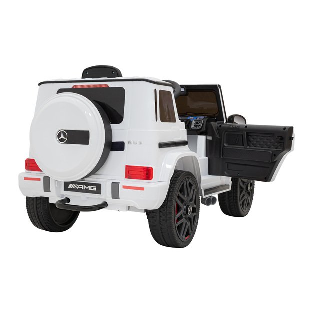 Vienvietis elektrinis džipas vaikams Mercedes AMG G63, baltas