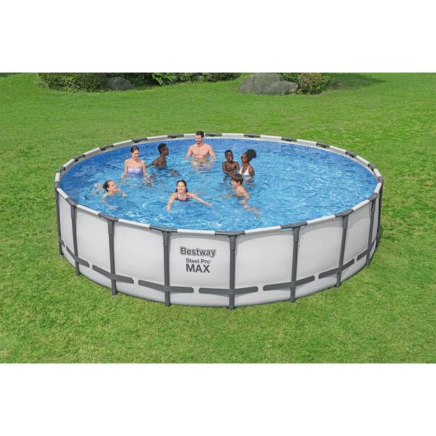 Apvalus karkasinis sodo baseinas 610x132 cm SteelPRO, BESTWAY