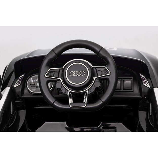 Vienvietis elektrinis policijos automobilis vaikams Audi R8, juodas