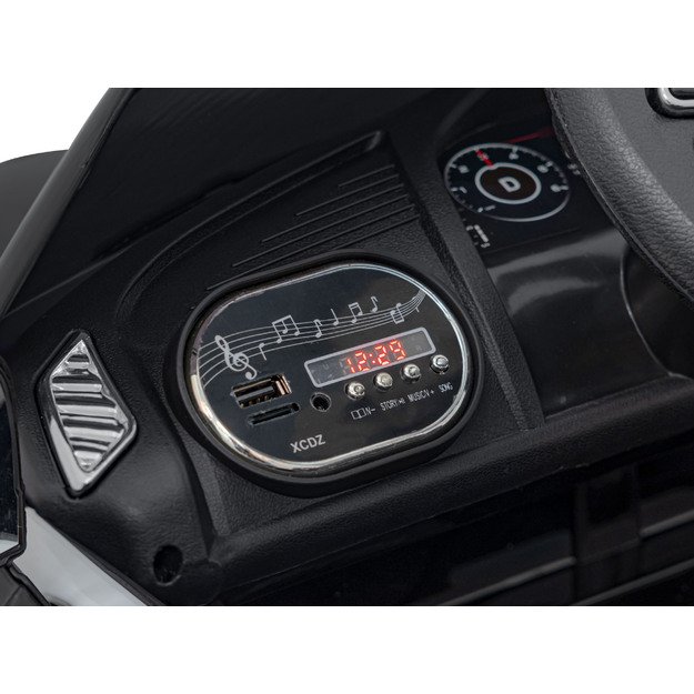 Vienvietis elektrinis policijos automobilis vaikams Audi R8, juodas
