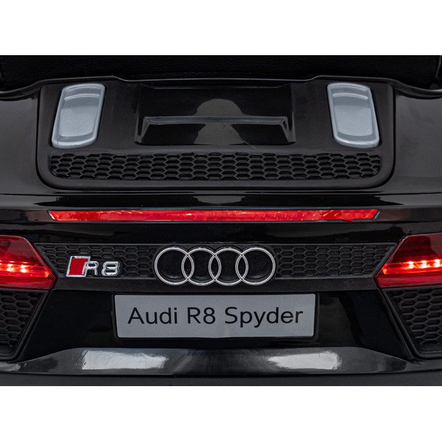 Vienvietis elektrinis policijos automobilis vaikams Audi R8, juodas