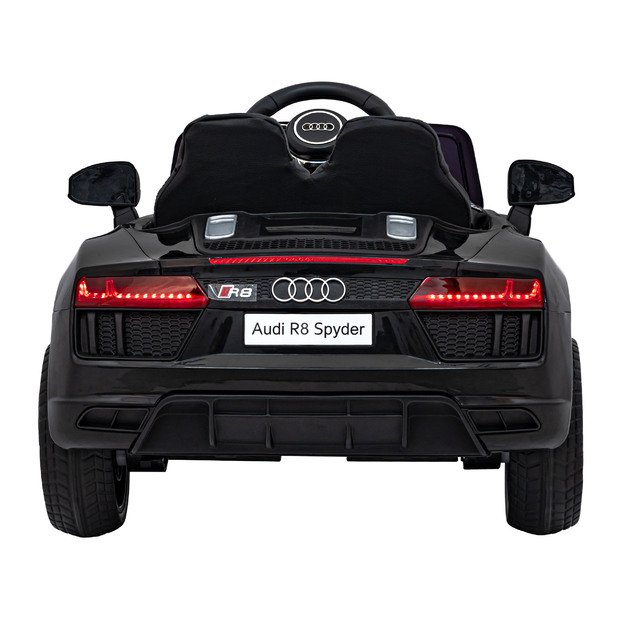 Vienvietis elektrinis policijos automobilis vaikams Audi R8, juodas