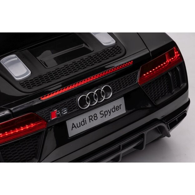 Vienvietis elektrinis policijos automobilis vaikams Audi R8, juodas