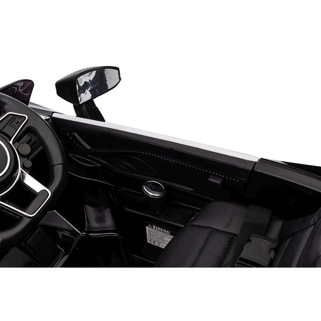 Vienvietis elektrinis policijos automobilis vaikams Audi R8, juodas
