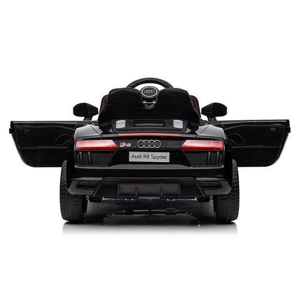Vienvietis elektrinis policijos automobilis vaikams Audi R8, juodas