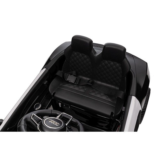 Vienvietis elektrinis policijos automobilis vaikams Audi R8, juodas