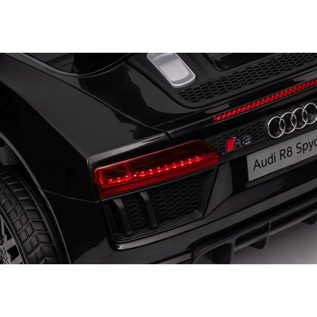 Vienvietis elektrinis policijos automobilis vaikams Audi R8, juodas