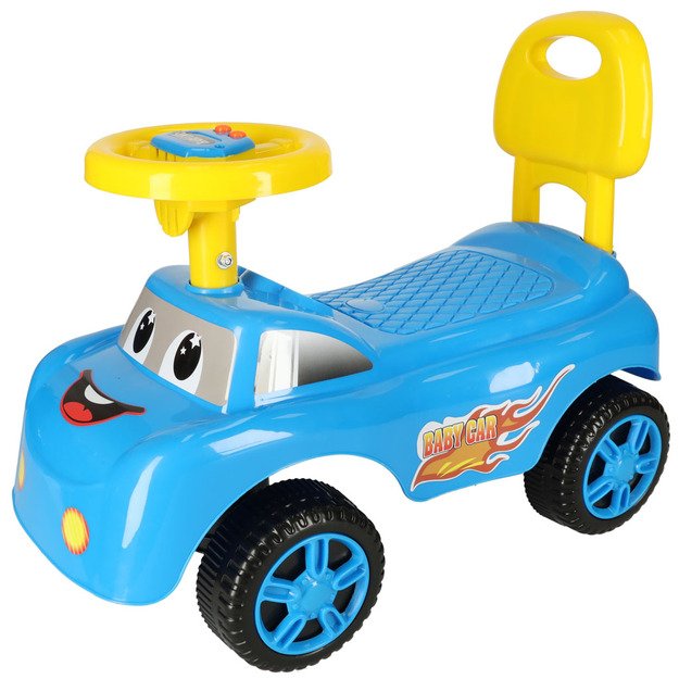 Paspiriamas automobilis su šypsena Baby Car, mėlynas