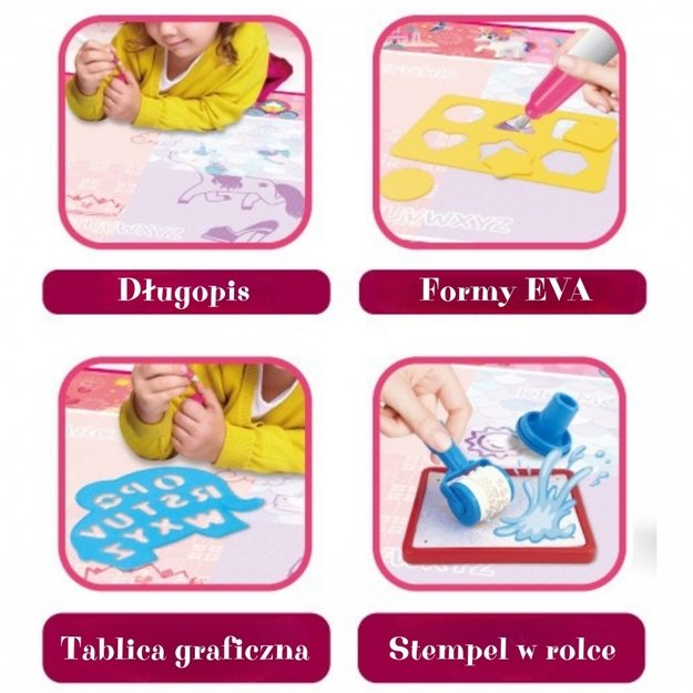 Vandens tapybos kilimėlis vaikams su princesių motyvais, WOOPIE 1