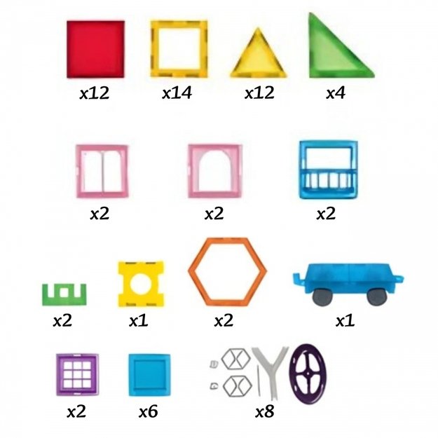Magnetiniai 3D statybiniai blokai vaikams 70 el., WOOPIE 4