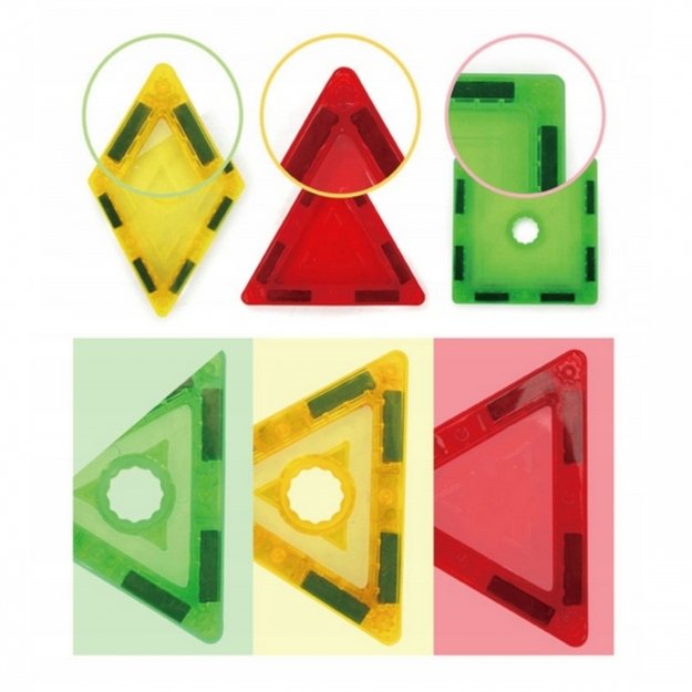Magnetiniai 3D statybiniai blokai vaikams 70 el., WOOPIE 3