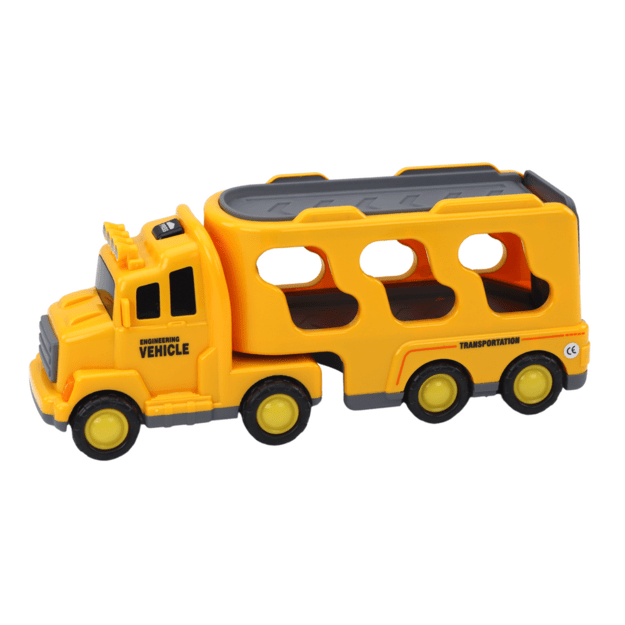 Žaislinis pagalbos kelyje automobilis, geltonas
