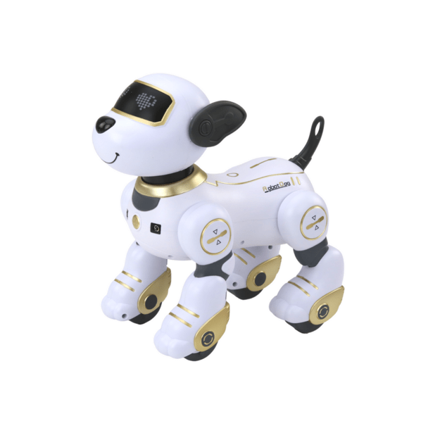 Nuotoliniu būdu valdomas robotas šuo, auksinis