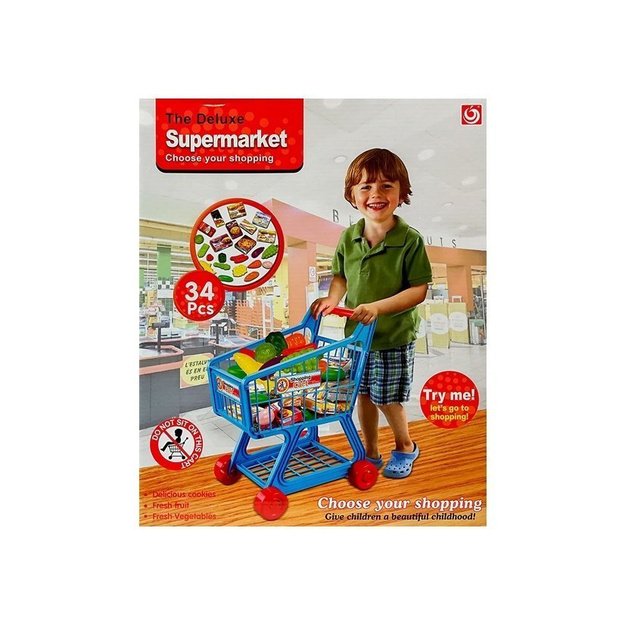 Parduotuvės vežimėlis su produktais 34 vnt.