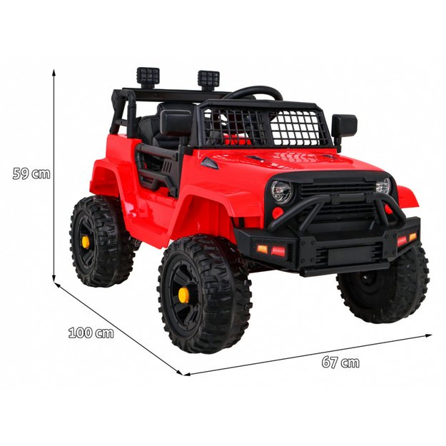 Vienvietis elektrinis džipas vaikams Jeep Dark Night, raudonas