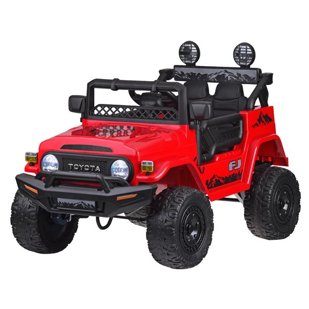Vienvietis elektrinis džipas Toyota FJ Cruiser, raudonas