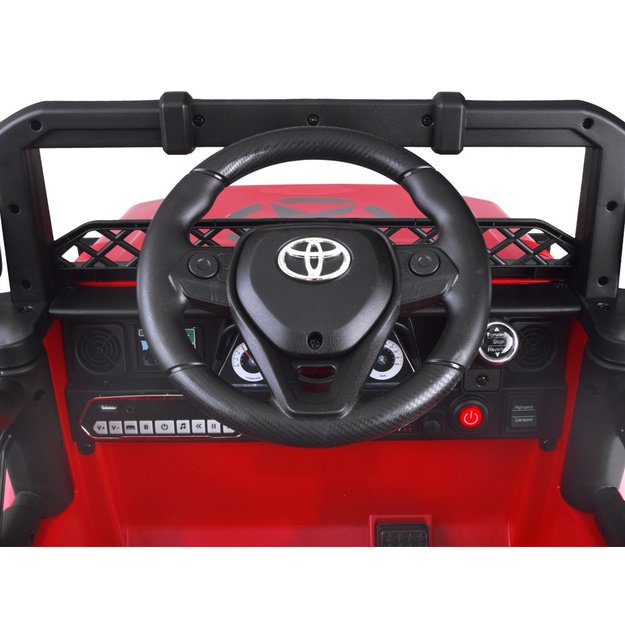 Vienvietis elektrinis džipas Toyota FJ Cruiser, raudonas