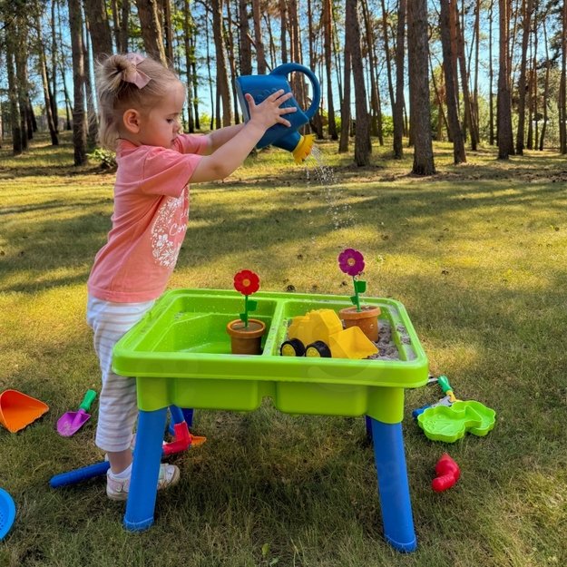 Vaikiškas vandens ir smėlio stalas 2in1 su priedais, WOOPIE 2
