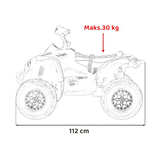 Vienvietis elektrinis keturratis vaikams Maverick ATV, raudonas