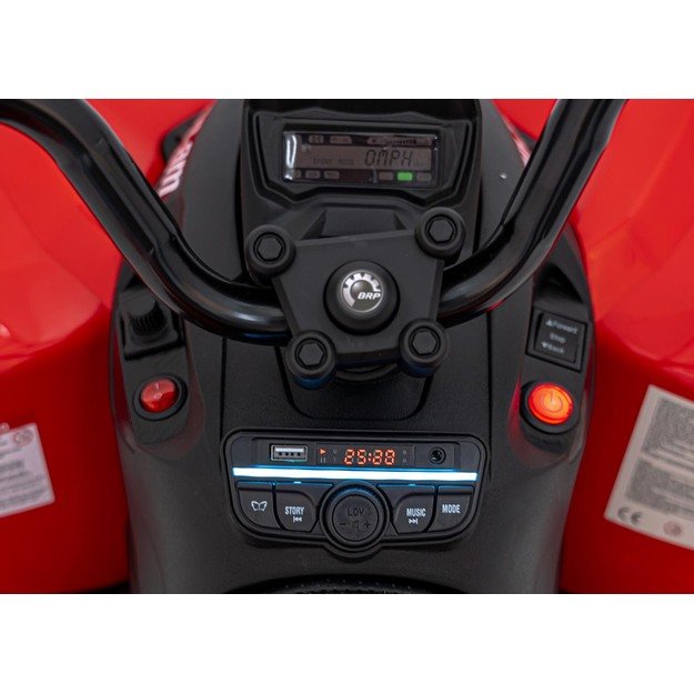 Vienvietis elektrinis keturratis vaikams Maverick ATV, raudonas