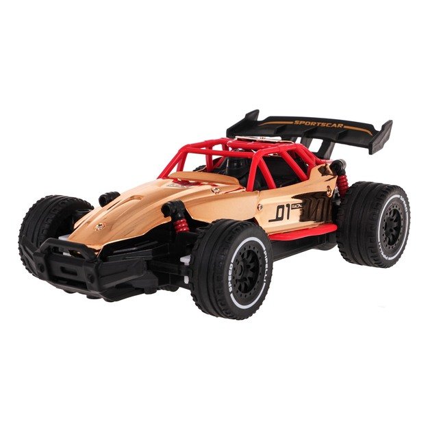 Nuotoliniu būdu valdomas lenktyninis RACING 01 automobilis, auksinis