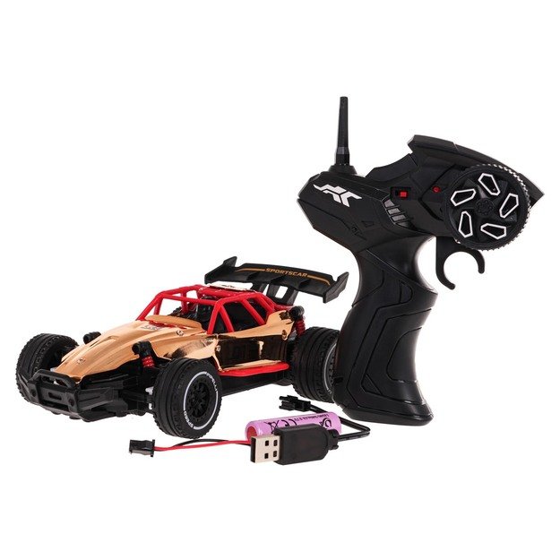 Nuotoliniu būdu valdomas lenktyninis RACING 01 automobilis, auksinis