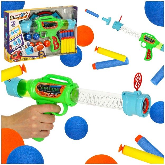 Vaikiškas pistoletas 2in1, žalias